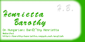 henrietta barothy business card